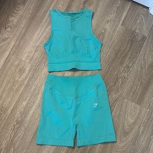 Gymshark Athletic Crop Top and Shorts Set